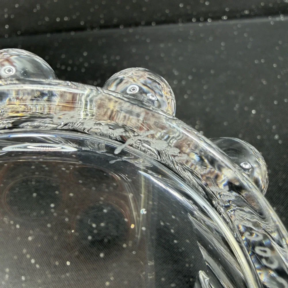 Orrefors Corona Crystal Bowl Lars Hellsten Swedish Glass 3in Clear Crown Dish